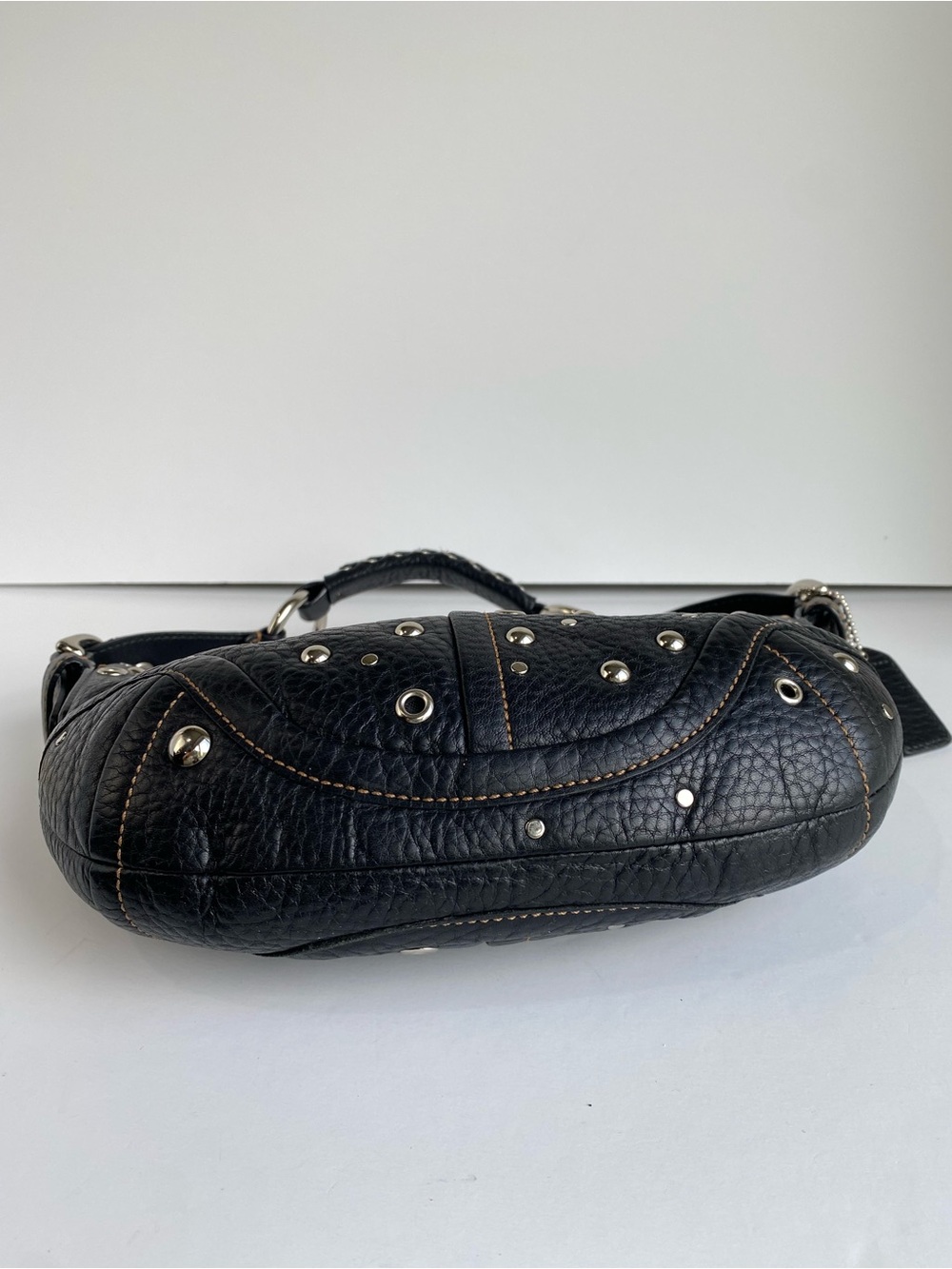 Coach Rare Studded Black Demi Soho Bag Shoulder Hobo Y2K - Picture 8 of 16